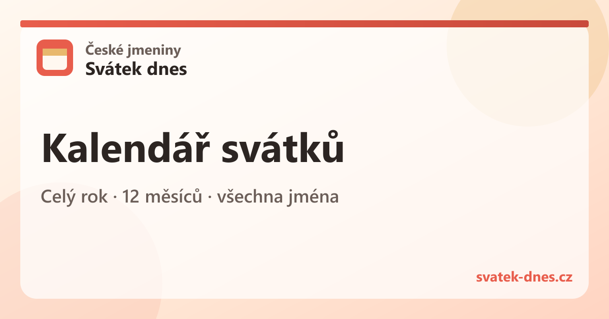Kalendář svátků — infografika