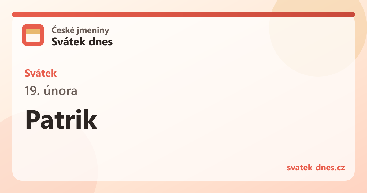 Svátek 19. února: Patrik