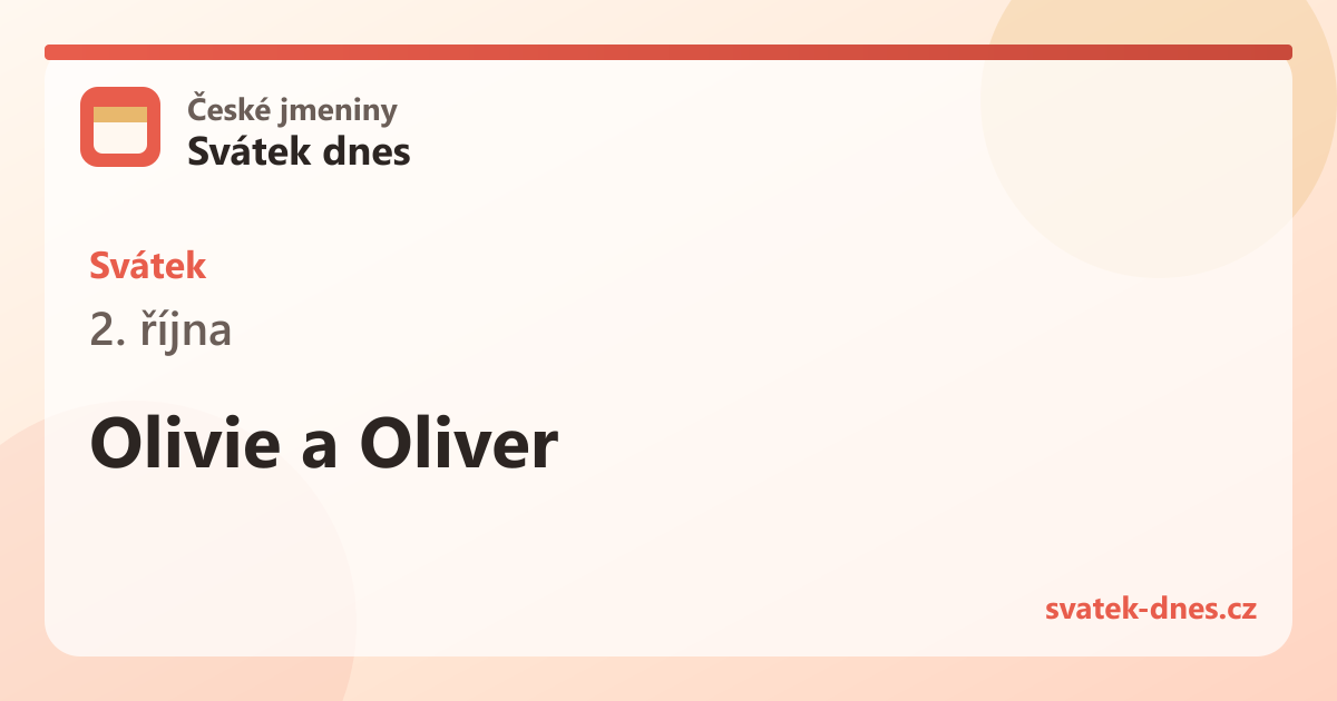 Svátek 2. října: Olivie a Oliver