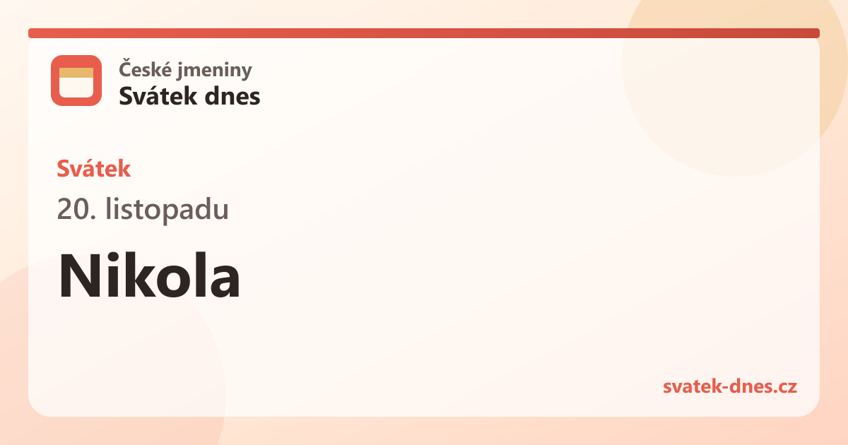 Svátek 20. listopadu: Nikola