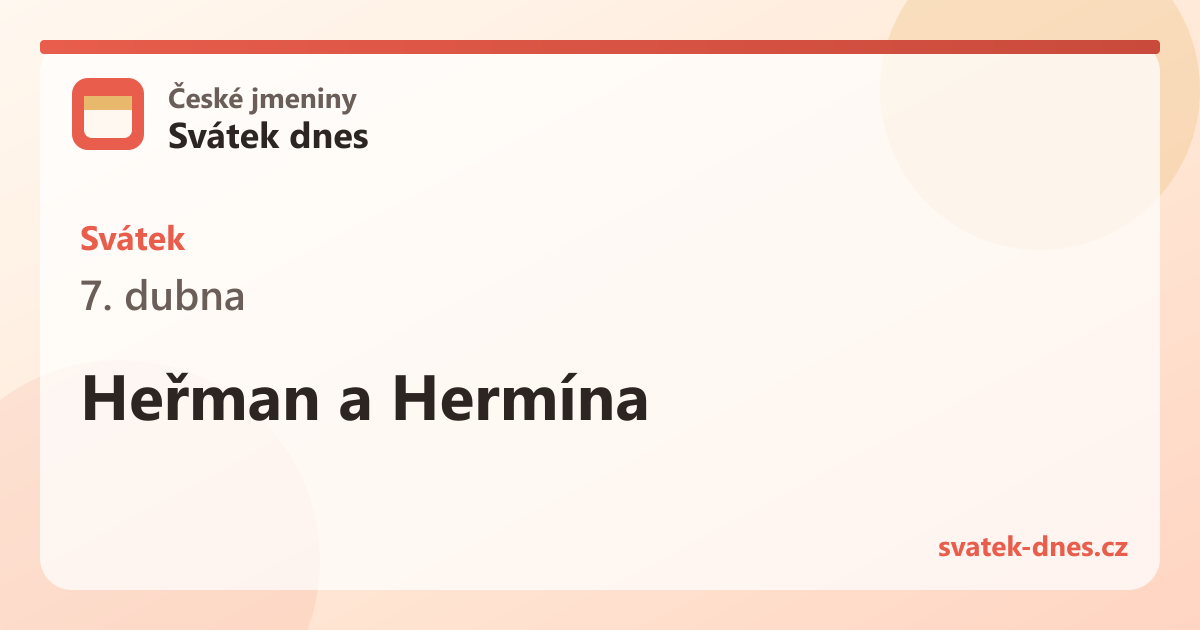 Svátek 7. dubna: Heřman a Hermína