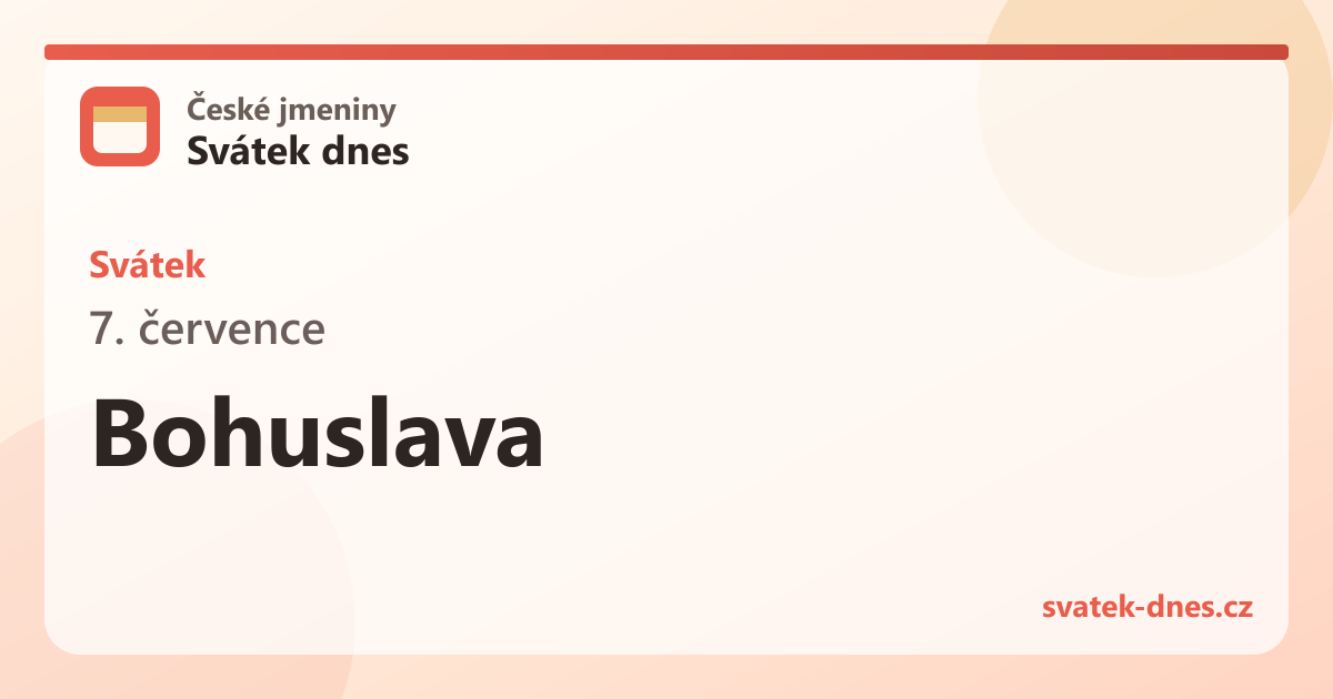 Svátek 7. července: Bohuslava