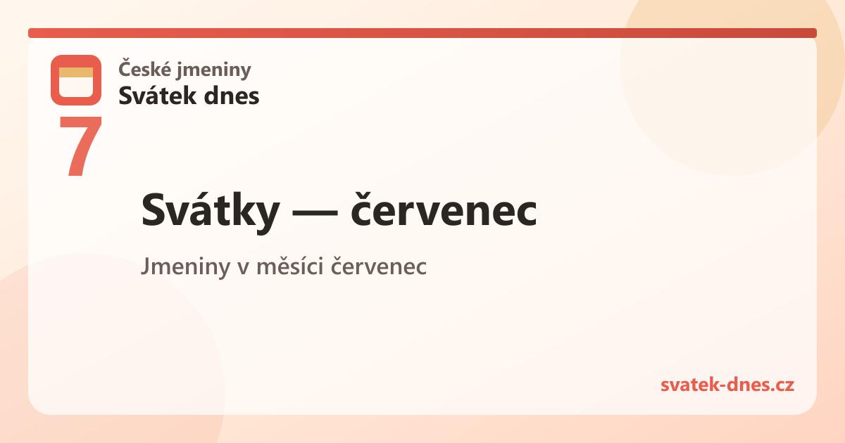 Svátky v měsíci červenec