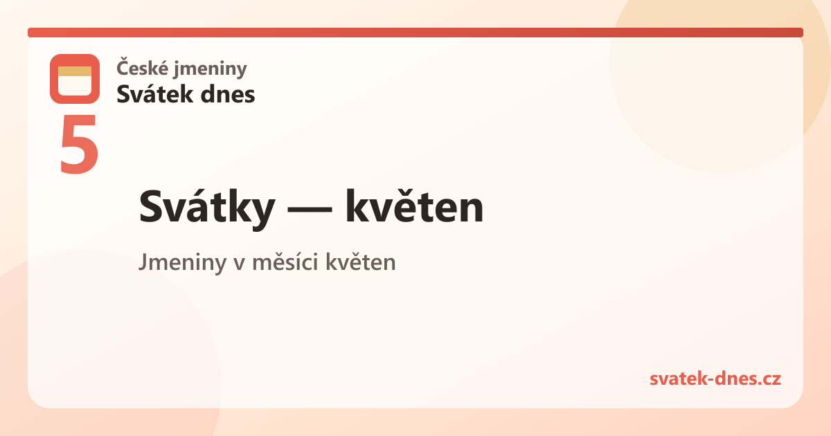 Svátky v měsíci květen