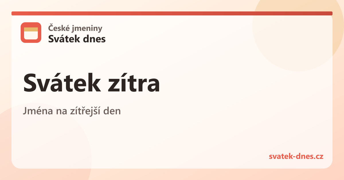 Svátek zítra — infografika